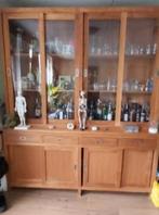 Mooie Teakhouten buffetkast, Huis en Inrichting, Kasten | Buffetkasten, Ophalen, 200 cm of meer, Glas, 150 tot 200 cm