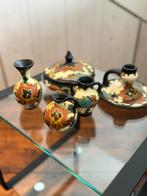 Servies Platina Gouda Holland, met hand geschilderd, Antiek en Kunst, Antiek | Keramiek en Aardewerk, Ophalen of Verzenden