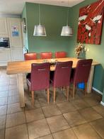 Grote houten eettafel incl 6 stoelen.

Tafel 220 cm lang 100, Huis en Inrichting, Ophalen of Verzenden, Gebruikt, 6 tot 8 stoelen