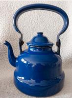 Kobalt blauwe emaille theepot. Vintage., Ophalen of Verzenden