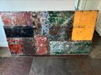 Metalen schilderij gemaakt uit oude olievaten, Antiek en Kunst, Ophalen