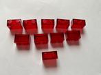 Lego 3065 Steen 1x2 Transparant rood 10 stuks, Ophalen, Nieuw, Losse stenen, Lego