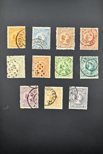 Serie Prinses Wilhelmina "hangend haar" 1891, NVPH 31-44 beschikbaar voor biedingen