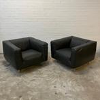 Leren design fauteuils Label Gerard Van De Berg "Bommel", Ophalen, Gebruikt, 75 tot 100 cm