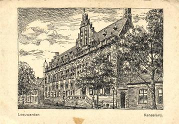 Leeuwarden - Kanselarij. - tekening - 1936 gelopen beschikbaar voor biedingen