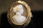 Antiek frans gouden camee ring cameering schelpcamee portret, Ophalen of Verzenden, Goud, Ring