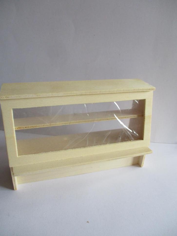 poppenhuis blankhouten toonbank om zelf te schilderen, Verzamelen, Poppenhuizen en Toebehoren, Zo goed als nieuw, Decoratie, Ophalen of Verzenden