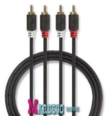 Stereo audiokabel, RCA male - RCA male, 5 m, 24K Verguld beschikbaar voor biedingen