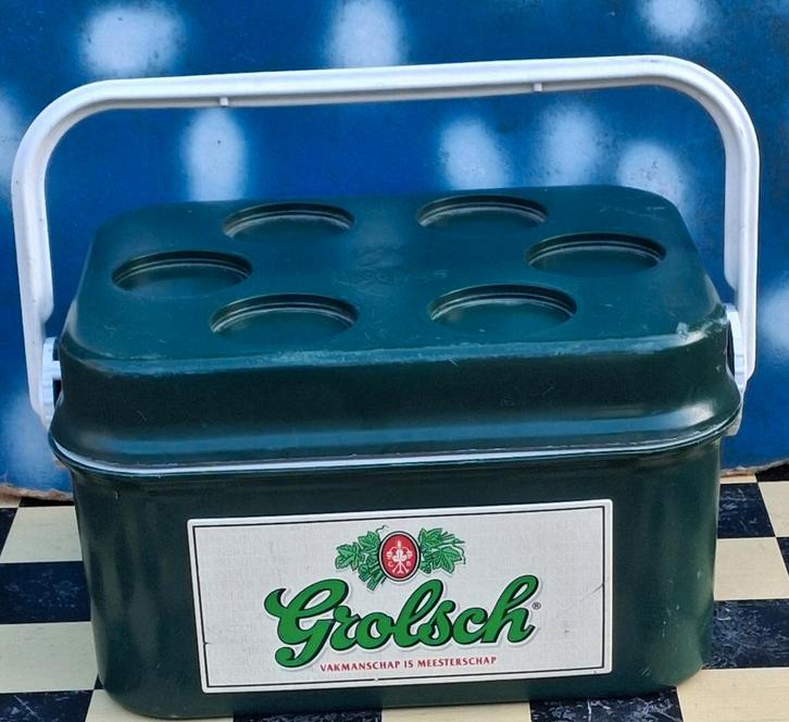 Koelbox. Grolsch. Vintage.  32/18/24 cm., Caravans en Kamperen, Koelboxen, Zo goed als nieuw, Koelbox, Koelelement, Ophalen