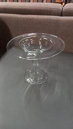 Glazen serveerschaal fruitschaal op voet, Ophalen, Effen, Glas, Schaal of Schalen