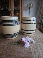 Antieke Petrus Regout Maastricht Voorraadpotten, Gebruikt, Geel, Aardewerk of Porselein, Ophalen of Verzenden