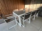 Tuinset van Life. Uitschuifbare tafel met 8 stoelen., Tuin en Terras, Ophalen, Meer dan 8 zitplaatsen, Aluminium, Zo goed als nieuw