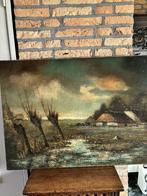 Sfeervol schilderij van landschap in Brabant., Antiek en Kunst, Kunst | Schilderijen | Klassiek, Ophalen