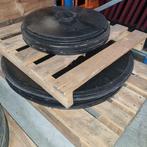 ronde metalen massieve platen  schijven voetplaat 5-6 mm dik, Gebruikt, IJzer, Ophalen