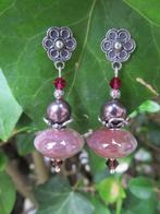Oorbellen Jorieke agaat-swaroski kristal steker zilver, Sieraden, Tassen en Uiterlijk, Edelstenen, Ophalen, Nieuw