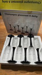 Champagne glazen set 6 delig oud en nieuw, Glas of Glazen, Ophalen of Verzenden, Overige stijlen, Glas