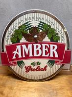 Groot EMAILLE bord. Gebold. Amber Grolsch, Ophalen, Zo goed als nieuw, Reclamebord, Plaat of Schild, Grolsch