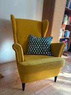 Gele Oorfauteuil, Ophalen, Gebruikt, Stof, 75 tot 100 cm