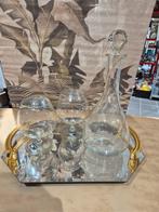 Dienblad karaf glazen Leonardo hollywood Regency stijl, Ophalen of Verzenden