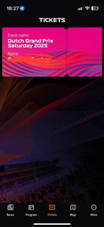 Dutch GP - Pit Grandstand - Zaterdag, Tickets en Kaartjes, Eén persoon