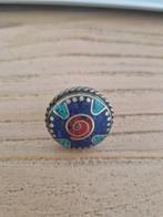 Antieke, Tibetaanse ring met lapis/koraal/turquoise. Mt 17., Ophalen of Verzenden, Zilver, Ring, Met edelsteen