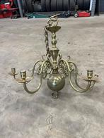 Antieke messing kroonluchter met 6 armen, Ophalen