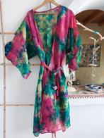 Kleurrijke zijden tie dye kimono, Handgemaakt, Ophalen of Verzenden, Nieuw