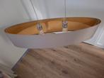 Hanglamp eettafel taupe kleur met bronskleurige binnenkant., Ophalen of Verzenden, Zo goed als nieuw, Minder dan 50 cm