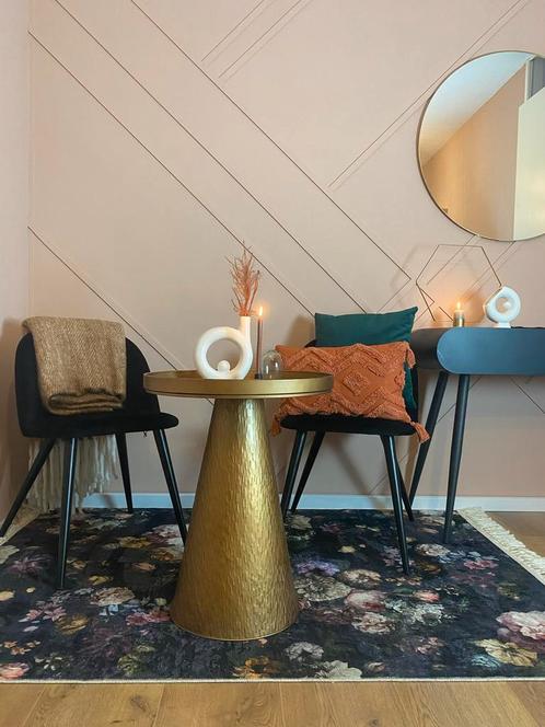Woood eetkamerstoel Amy fluweel zwart set van 2 stuks, Huis en Inrichting, Stoelen, Zo goed als nieuw, Twee, Stof, Zwart, Ophalen