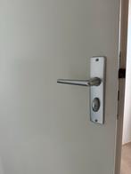 Opdekdeur en stalen kozijn 7cm muurdikte, Ophalen, Hout, 75 tot 150 cm, Deurkozijn