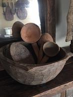 Oud houten Parat bowl uit India, Huis en Inrichting, Rond, Zo goed als nieuw, Hout, Ophalen