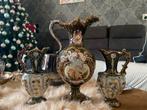 Antieke Majolica Kan en Vaasjes Set, Antiek en Kunst, Ophalen