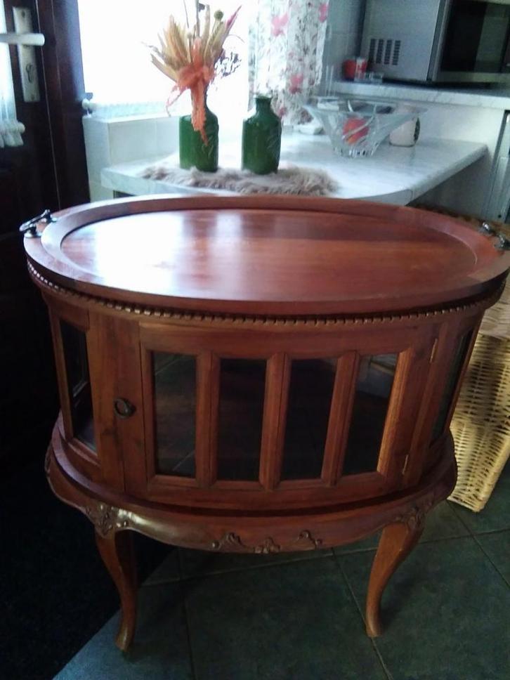 Groot theekastje met afneembaar dienblad!!!!, Antiek en Kunst, Antiek | Meubels | Kasten, Ophalen