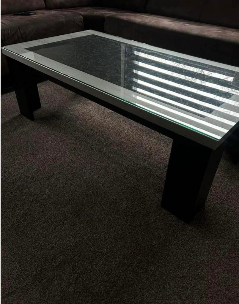 salontafel met glazen blad, Ophalen, 100 tot 150 cm, 50 tot 100 cm, Minder dan 50 cm