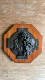 Een devote bronzen plaquette van Christus op hout, Ophalen of Verzenden