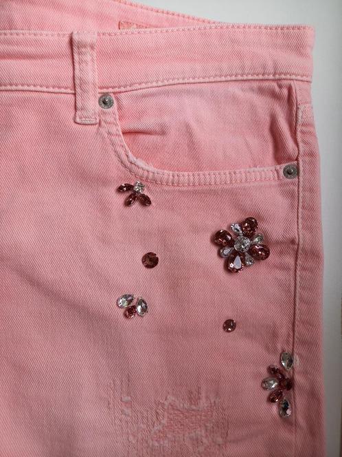 CAMBIO mooie roze jeans broek met bling, maat 46-48, Kleding | Dames, Broeken en Pantalons, Zo goed als nieuw, Maat 46/48 (XL) of groter