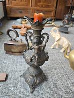 Antieke Kaarsenstandaard met Engel, Antiek en Kunst, Ophalen of Verzenden
