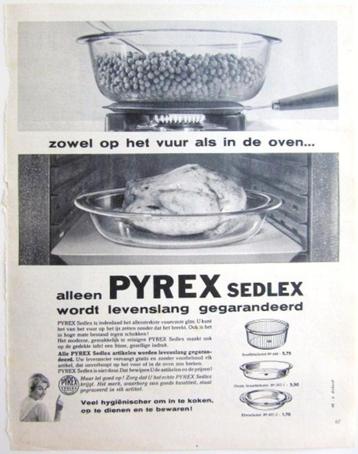 4 vintage advertenties reclames Pyrex servies 1958-61 beschikbaar voor biedingen