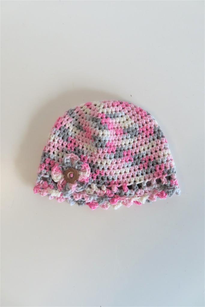 Babymutsje meisje bloem (3318), Kinderen en Baby's, Kraamcadeaus en Geboorteborden, Nieuw, Kraamcadeau, Ophalen of Verzenden