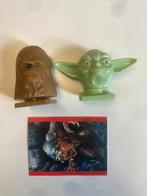 2 1995 Topps candy container heads + card Yoda Chewbacca, Verzamelen, Star Wars, Ophalen of Verzenden, Zo goed als nieuw, Actiefiguurtje