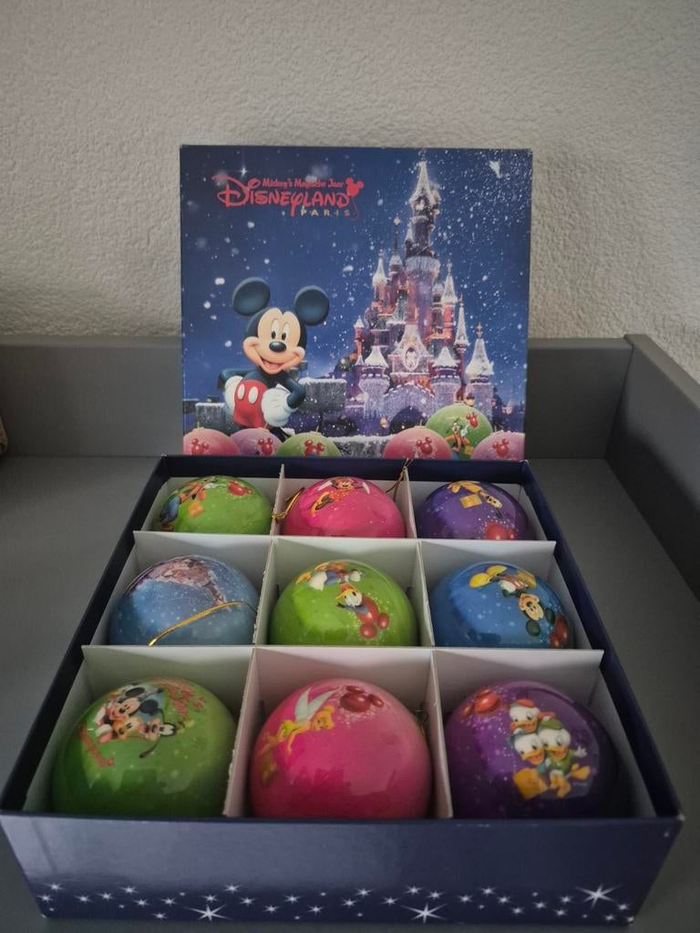 Disneyland Parijs Kerstballen Set Disney, Ophalen of Verzenden, Zo goed als nieuw