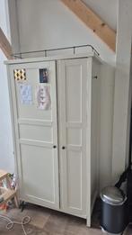 Witte houten kledingkast, Huis en Inrichting, Ophalen, Gebruikt, Met hangruimte, 50 tot 100 cm