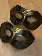 Twee gouden maskers, Ophalen of Verzenden, Zo goed als nieuw, Feestartikel, Carnaval