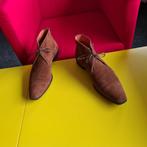 Prachtige Santoni  suede half hoog schoenen met cognac kleur, Bruin, Verzenden, Zo goed als nieuw, Santoni
