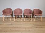 4x Arco Close Eetkamerstoelen - Showroomstaat - Roze - Blauw, Huis en Inrichting, Stoelen, Arco, Hout, Arco close, balance, eetkamerset, leolux, rolf benz, montis