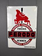 Ferrodo remmendienst emaille reclamebord 1947, Verzamelen, Ophalen, Reclamebord, Gebruikt, Info@ferodo.tv