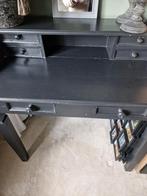 Zwart houten bureau met lades, Huis en Inrichting, Bureaus, Ophalen, Gebruikt, Bureau