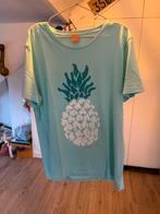 Blauw Boss T-shirt met Ananas - Maat XXL, Blauw, Overige maten, Ophalen of Verzenden, Zo goed als nieuw