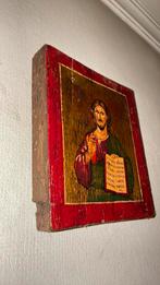 Antiek Icoon met 10 geboden, Christus. Pantocrater, Ophalen of Verzenden
