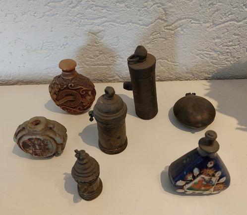 Prachtige antieke set van 7 snuifflesjes, uniek!, Antiek en Kunst, Antiek | Koper en Brons, Ophalen